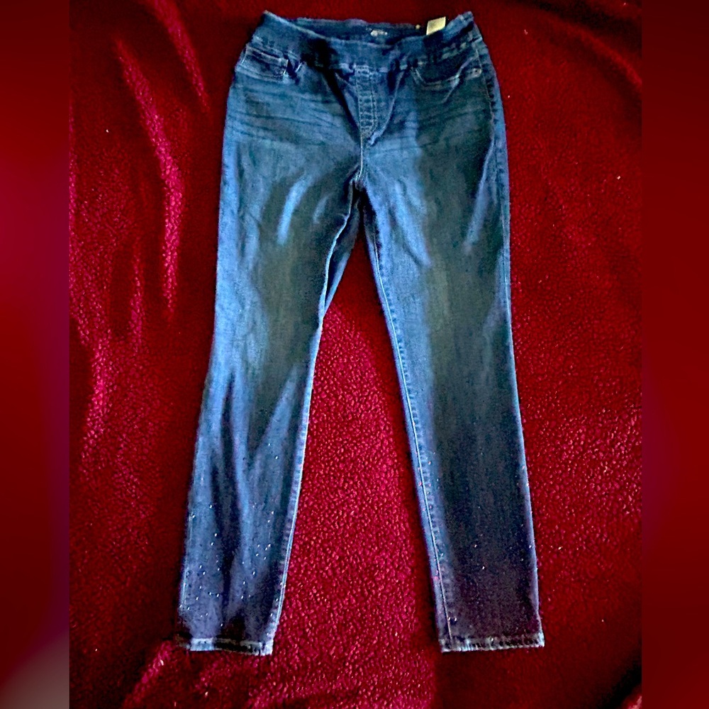 Chico’s jegging size 1.5R (10/12) with embellished legs EUC